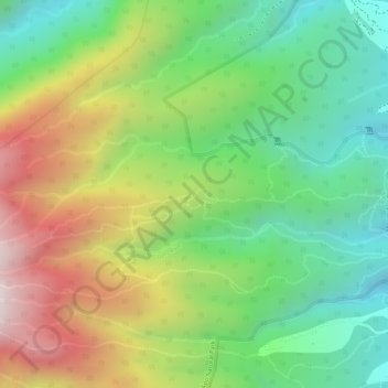 Mapa topográfico Battlefield, altitud, relieve