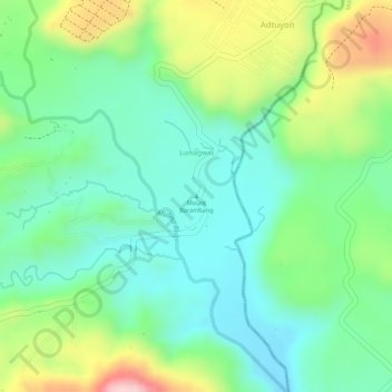 Mapa topográfico Mount Barambang, altitud, relieve