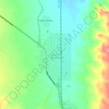 Mapa topográfico Boyuibe, altitud, relieve