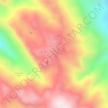 Mapa topográfico Hueyapa, altitud, relieve