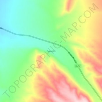 Mapa topográfico Saladillo, altitud, relieve