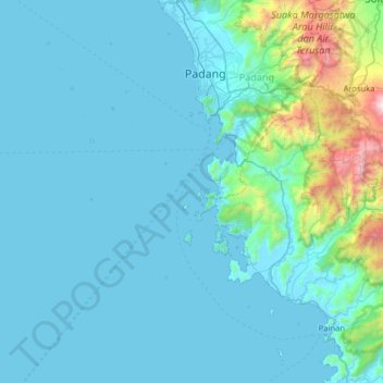 Mapa topográfico Sirandah, altitud, relieve