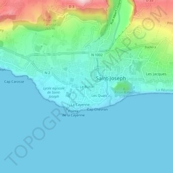 Mapa topográfico Le Butor, altitud, relieve