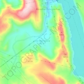Mapa topográfico Vila Operadora Nº 1, altitud, relieve