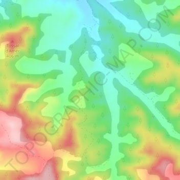 Mapa topográfico Colom, altitud, relieve