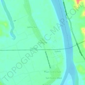Mapa topográfico Divisoria, altitud, relieve