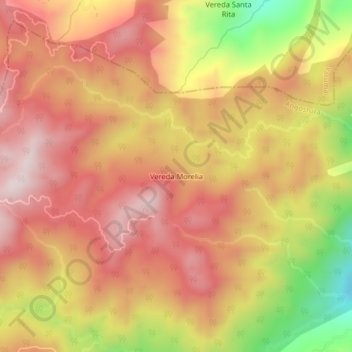 Mapa topográfico Vereda Morelia, altitud, relieve