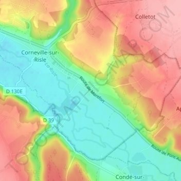 Mapa topográfico La Cardourie, altitud, relieve