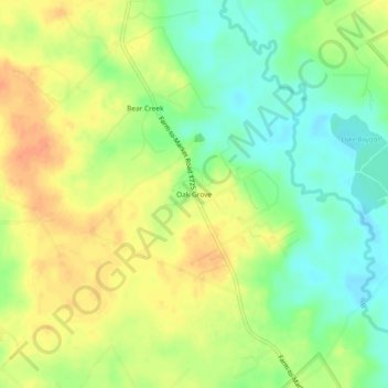 Mapa topográfico Oak Grove, altitud, relieve