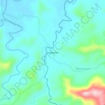 Mapa topográfico Pagdawitan, altitud, relieve