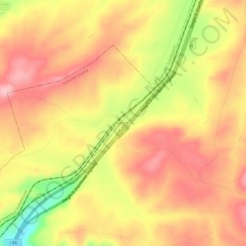 Mapa topográfico Wahsatch, altitud, relieve
