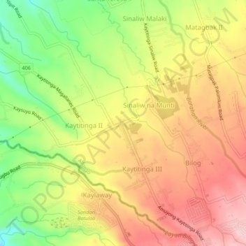 Mapa topográfico Kaytitinga I, altitud, relieve