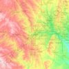 Mapa topográfico Tarrant County, altitud, relieve