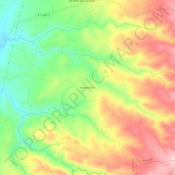 Mapa topográfico Pereirinha, altitud, relieve