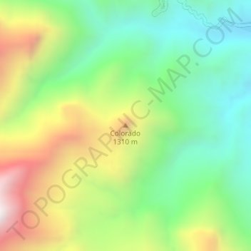 Mapa topográfico Colorado, altitud, relieve