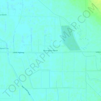 Mapa topográfico Blue Moon Ranch, altitud, relieve