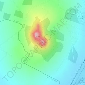 Mapa topográfico Cerro Santa Catarina, altitud, relieve