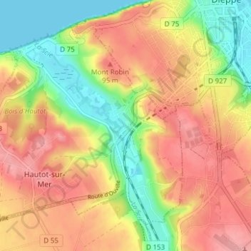 Mapa topográfico Le Petit Appeville, altitud, relieve
