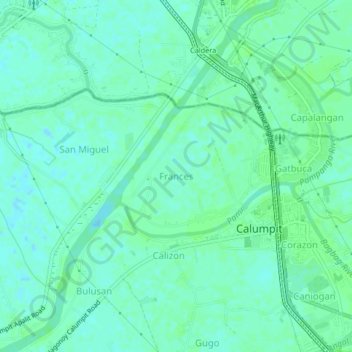 Mapa topográfico Frances, altitud, relieve