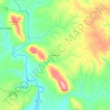 Mapa topográfico Barbaído, altitud, relieve