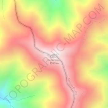 Mapa topográfico Somes Mountain, altitud, relieve