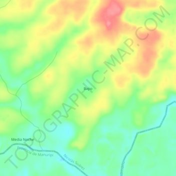 Mapa topográfico Bajio, altitud, relieve