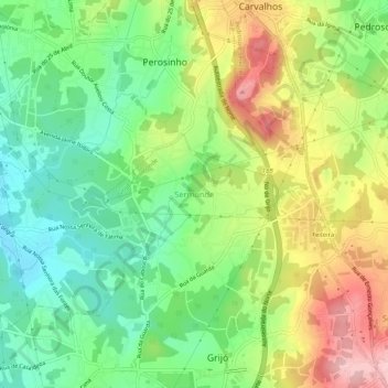 Mapa topográfico Sermonde, altitud, relieve