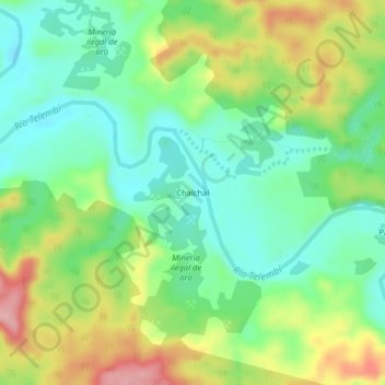 Mapa topográfico Chalchal, altitud, relieve