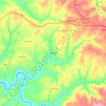 Mapa topográfico Ribeira, altitud, relieve