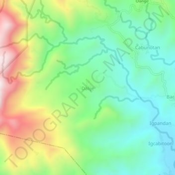 Mapa topográfico Dalije, altitud, relieve