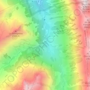 Mapa topográfico Cascade de Doumblas, altitud, relieve