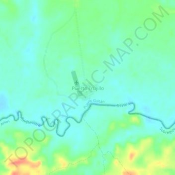 Mapa topográfico Puerto Trujillo, altitud, relieve