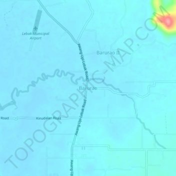Mapa topográfico Barurao, altitud, relieve