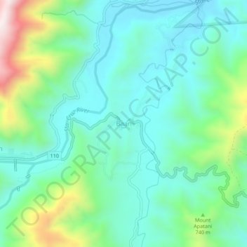 Mapa topográfico Baan, altitud, relieve