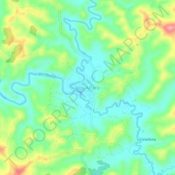 Mapa topográfico Eloy Alfaro, altitud, relieve