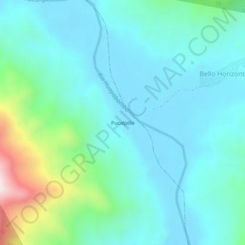 Mapa topográfico Pucalpillo, altitud, relieve