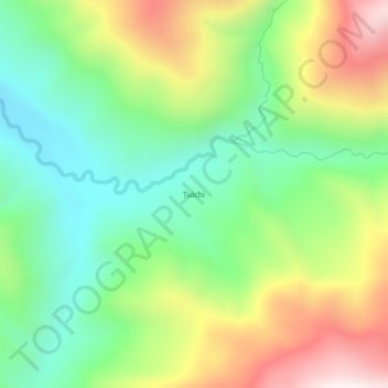 Mapa topográfico Tuichi, altitud, relieve