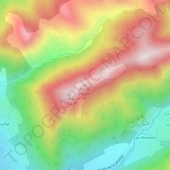 Mapa topográfico Pic de l'Aigle, altitud, relieve