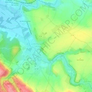 Mapa topográfico Le Champ du Parc, altitud, relieve