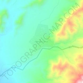 Mapa topográfico Media Luna, altitud, relieve