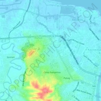 Mapa topográfico Apovel, altitud, relieve