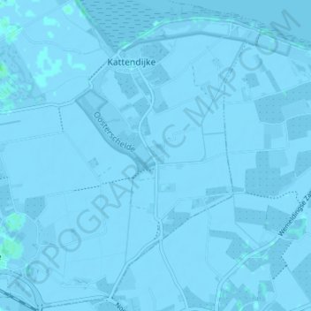 Mapa topográfico Monnikendijk, altitud, relieve