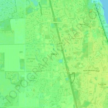 Mapa topográfico Viera, altitud, relieve