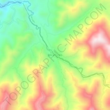 Mapa topográfico Miraflores, altitud, relieve