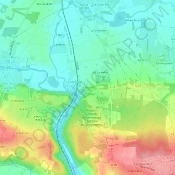 Mapa topográfico Le Rocher, altitud, relieve