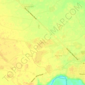 Mapa topográfico Callao, altitud, relieve