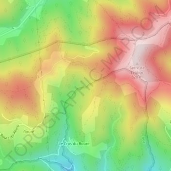 Mapa topográfico Fontreyde, altitud, relieve