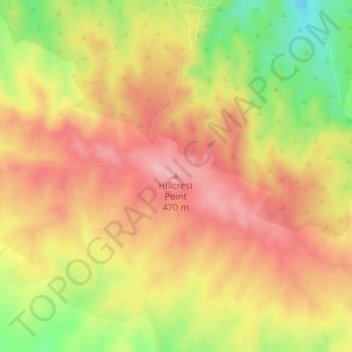 Mapa topográfico Hillcrest Point, altitud, relieve