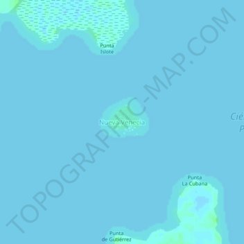 Mapa topográfico Nueva Venecia, altitud, relieve