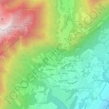 Mapa topográfico Sous le Col, altitud, relieve